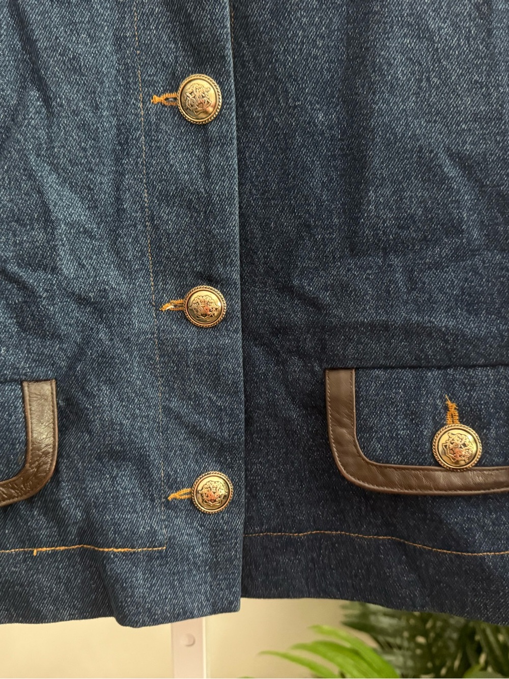 Sandro Denim‎ Jacket With Leather Collar Cropped Women’s 36 - Picture 6 of 6